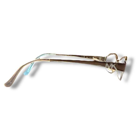 Michael Kors Eye Glass Frames Womens Copper Tone Metal Rectangle Cat Eye w/ Case - Picture 6 of 11